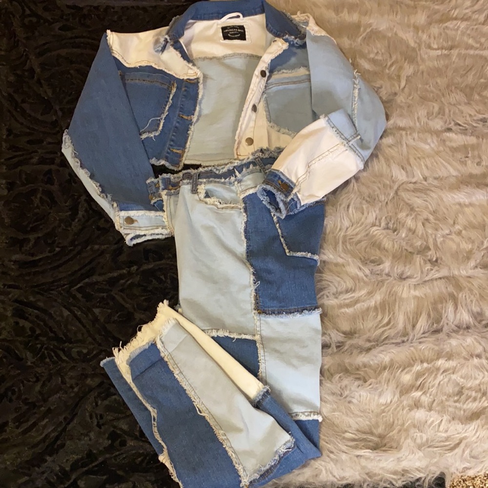 Denim patchwork suit - Picture 2 of 2